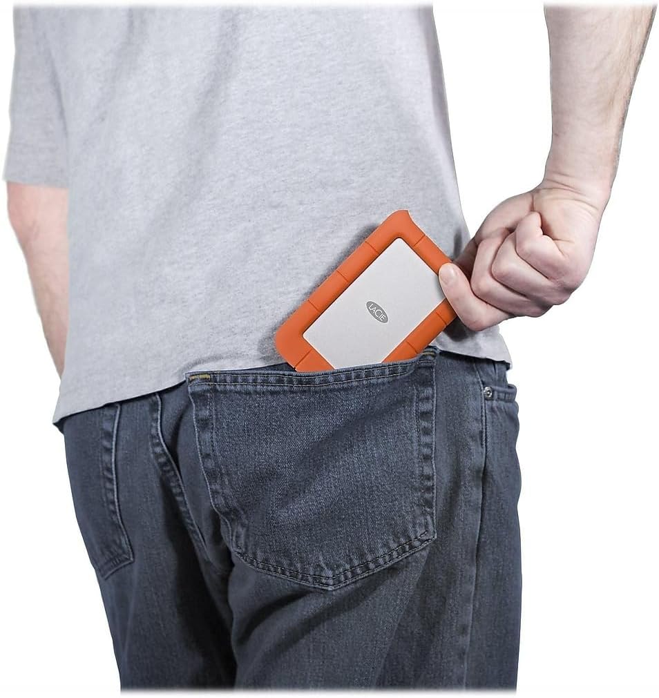 LaCie Rugged Mini, 2TB, 2.5", Portable External Hard Drive, for PC Mac iPad and iPhone, Data Rescue Service (LAC9000298)