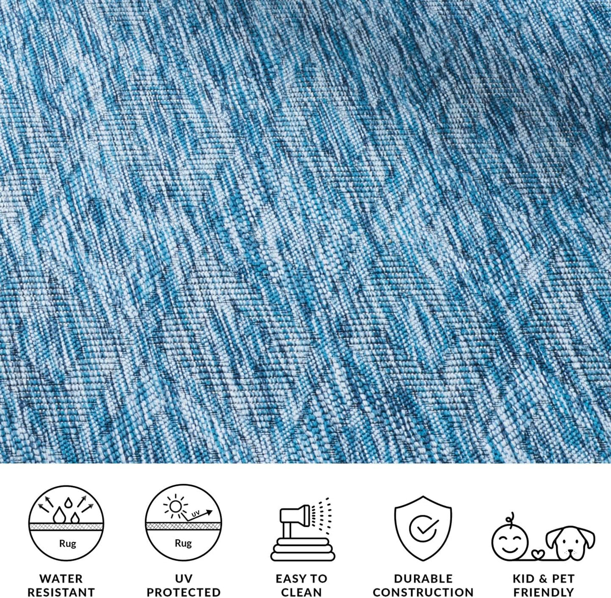 SAFAVIEH Washable Rug Outdoor Courtyard Collection - 9' Square, Navy, Non-Shedding & Easy Cleaning, Ideal for Patio, Backyard, Mudroom (CY8522-36822)