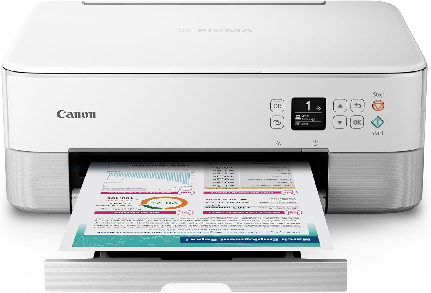 Canon PIXMA TS6420a All-in-One Wireless Inkjet Printer Print,Copy,Scan, White