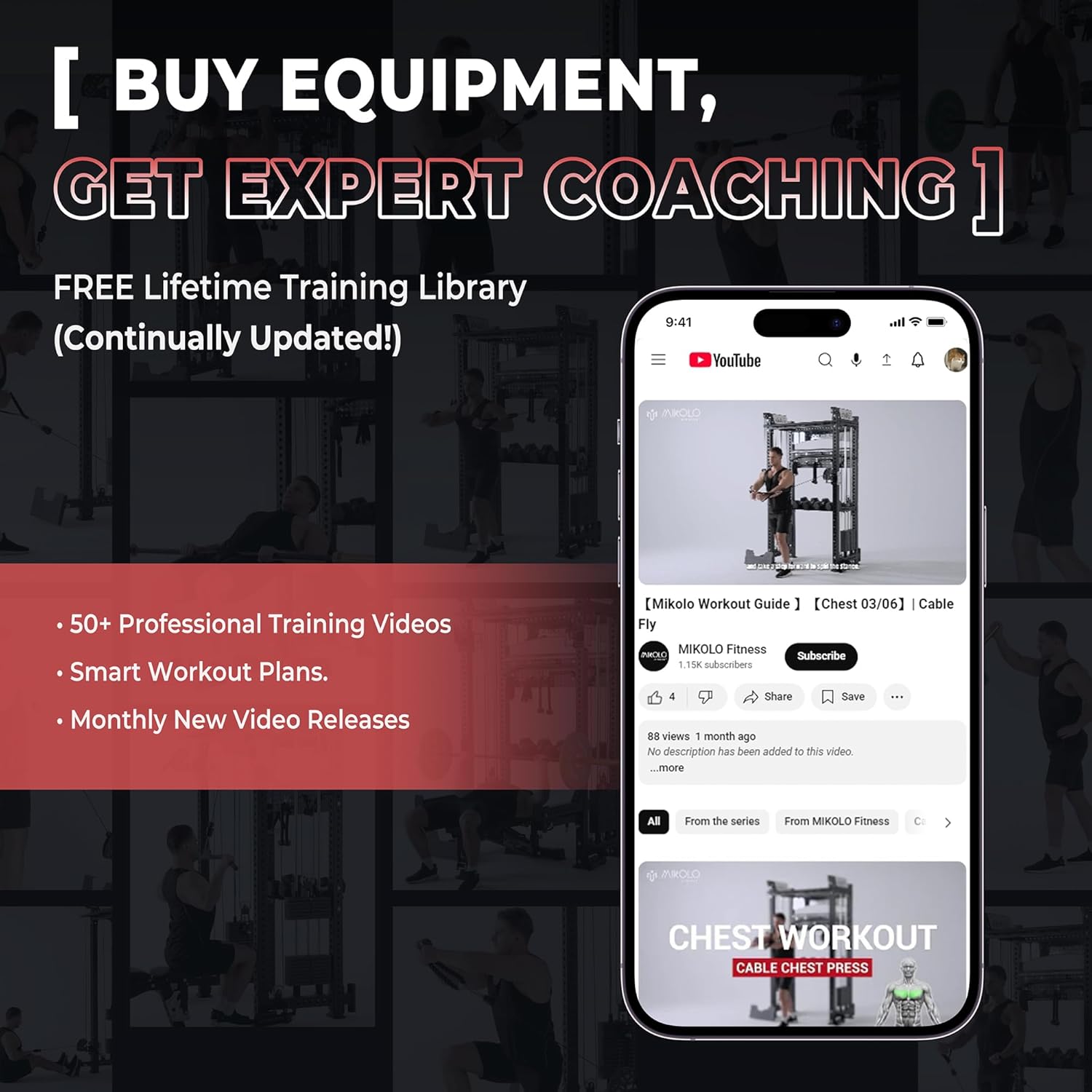 Mikolo M4 2.0 Standard/Ultra/Elite Smith Machine, 2200lbs Squat Rack with LAT-Pull Down System & Cable Crossover Machine, Training Equipment with Leg Hold-Down Attachment