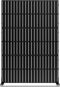 MTART Metal Privacy Screen 72" H x 47.2" Decorative Outdoor Privacy Screen Privacy Panel with Stand for Balcony Deck Patio Lawn Garden, Privacy Fence (Black-Vertical)