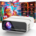 Auto Focus/Keystone DBPOWER Projector 4K with 5G WiFi and Bluetooth, FHD Native 1080P Outdoor Movie Projector with 4P4D/PPT/Zoom, Mini Home Projector Compatible w iOS/Android/HDMI/TV Stick