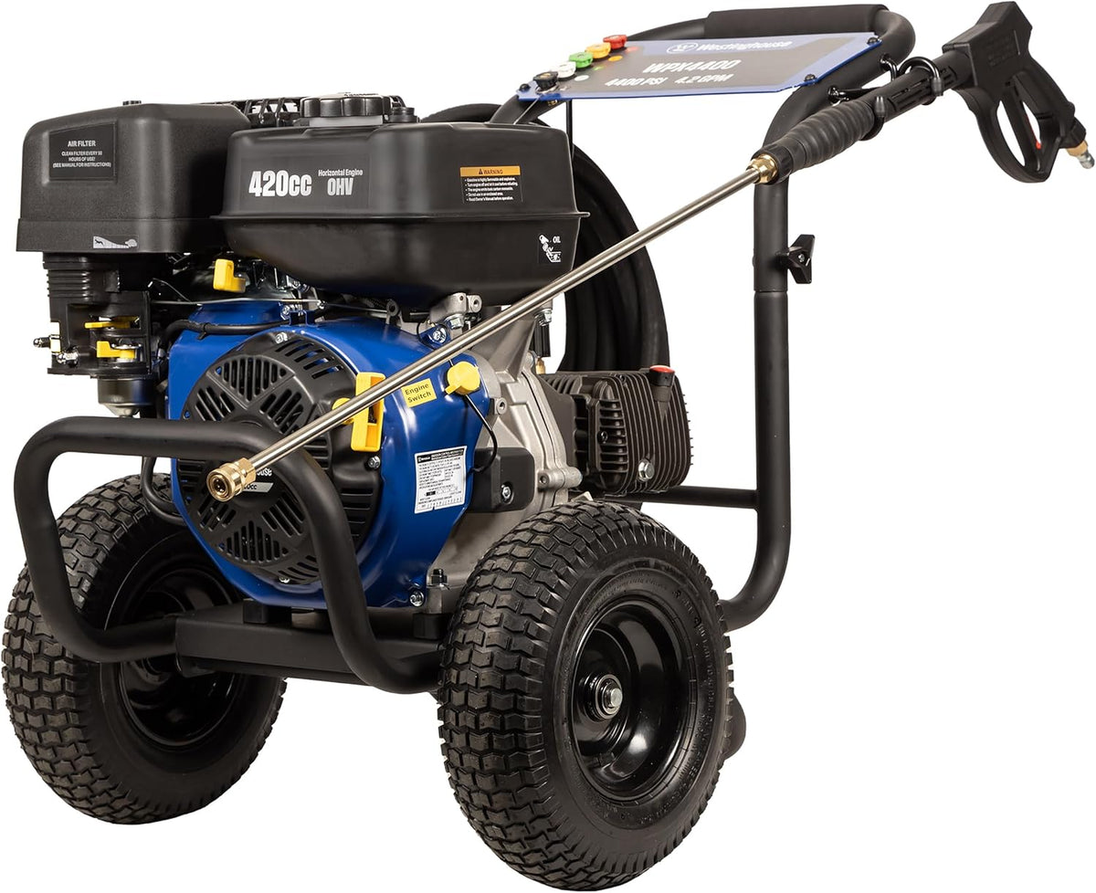 Westinghouse WPX4400 Gas Pressure Washer, 4400 PSI and 4.2 GPM, Spray Gun and Wand, 5 Nozzle Set, for Cars/Fences/Driveways/Homes/Patios/Furniture