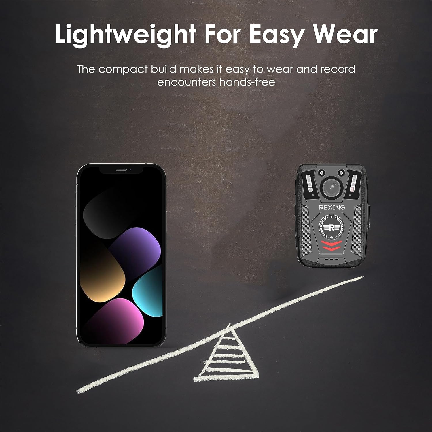 RexingUSA P2 FHD Body Camera - 1080P FHD Body Cam with Infrared Night Vision, Lightweight Wearable Camera, Video Surveillance, 8X Digital Zoom, 170 Degree Lens