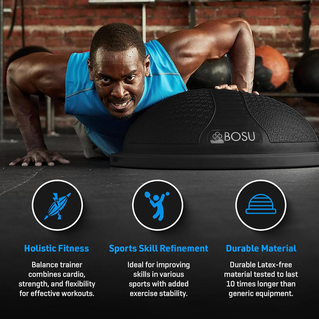Bosu Pro NexGen 25IN Home Fitness Exercise Gym Balance Trainer with Pump