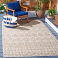 SAFAVIEH Washable Rug Outdoor Global Collection - 9' x 12', Beige & Brown, Non-Shedding & Easy to Clean, Ideal for Patio, Backyard, Mudroom (GLB214B)