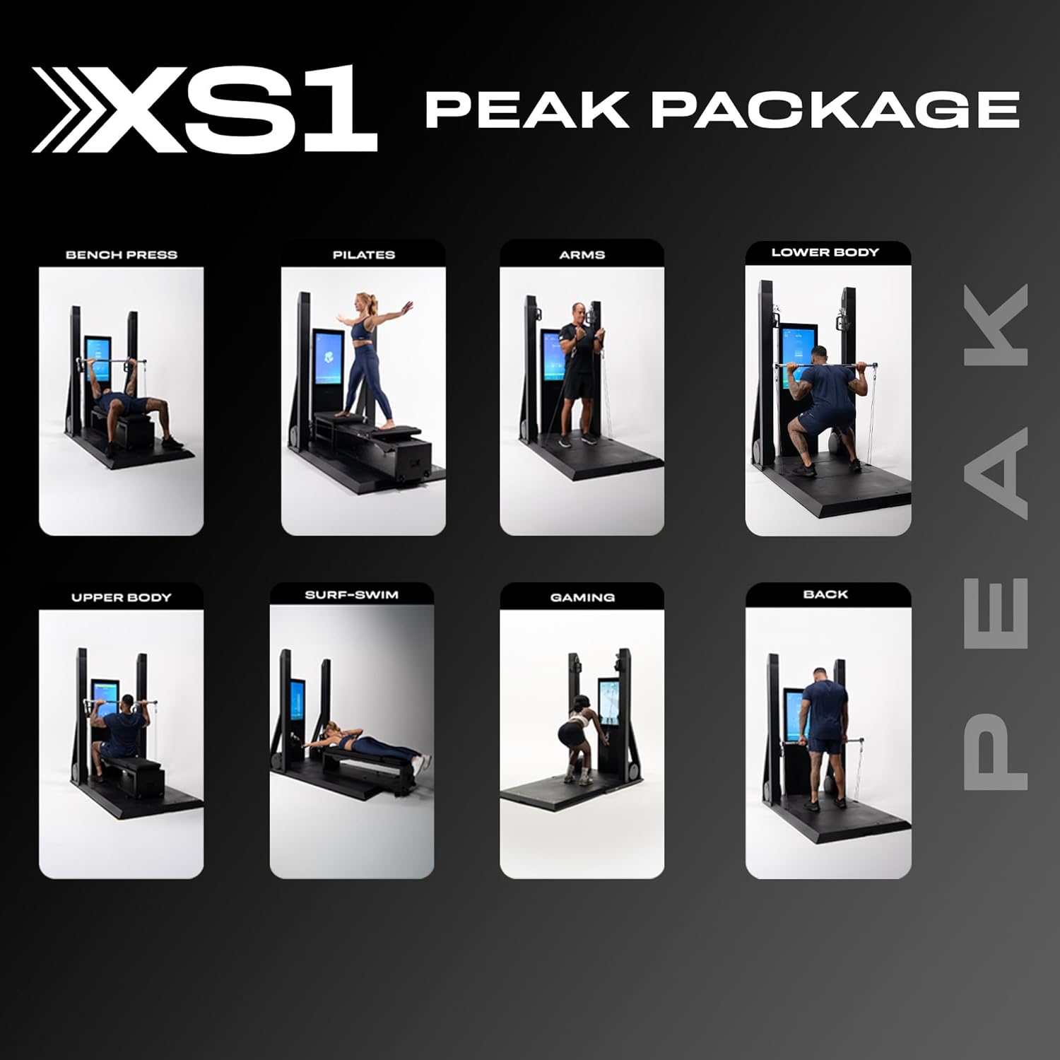 OxeFit XS1 Peak Smart Home Gym – All-in-One Strength, Cardio & Pilates Machine with Adaptive Workouts, AI Training, Performance Tracking & Trainer-Led Classes Black