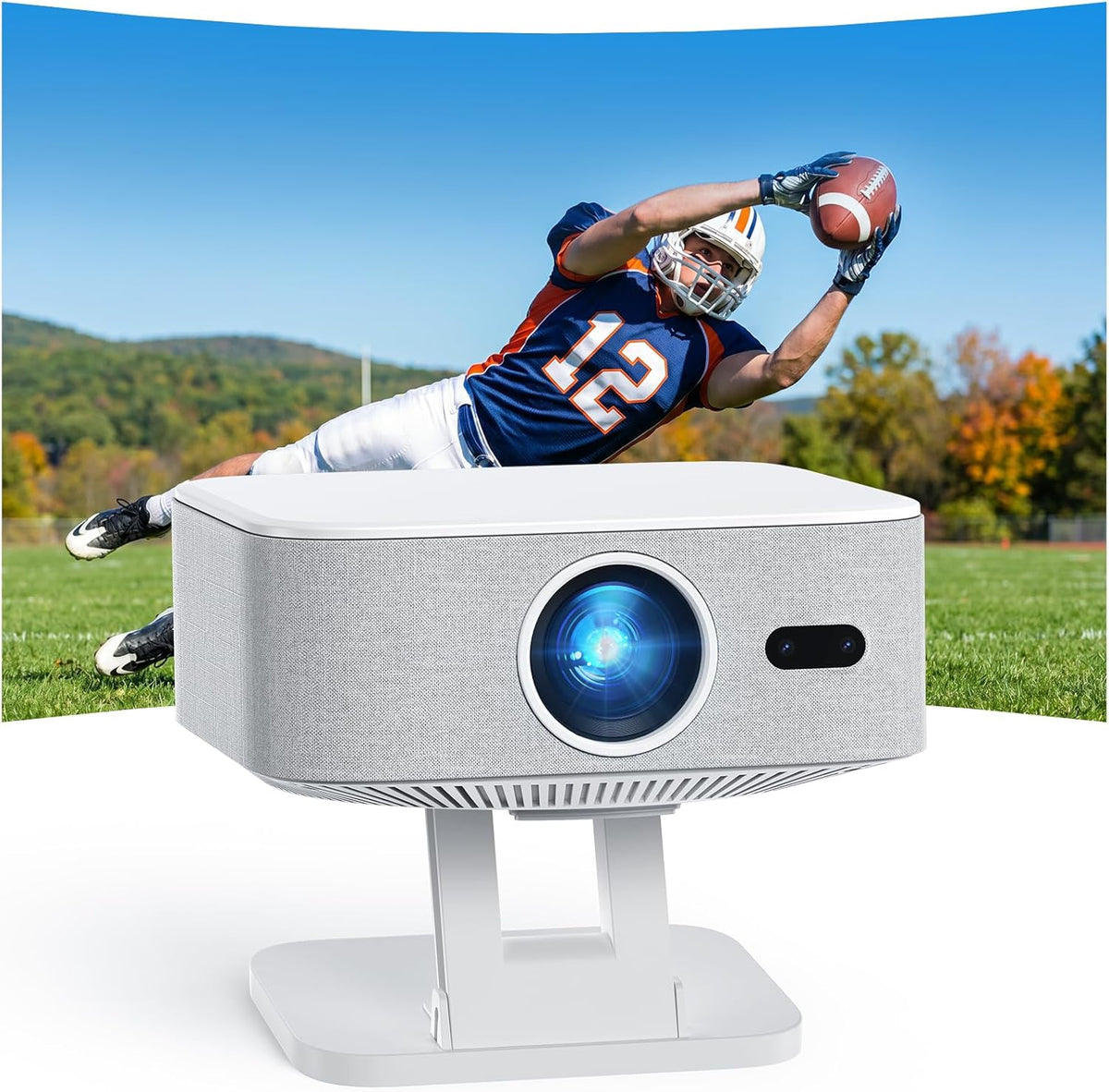 1500 ANSI/Built-in APPs Smart Projector with Wifi and Bluetooth: NICPOW Native 1080P Outdoor Projector, Compatible with Netflix, Auto Focus & Keystone, Portable Proyector for Home & Outdoor Use