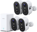 aosu Wireless Outdoor Security Camera Kit with aosuBase Local Storage, 2K with 6X Zoom, 4-View Live, Cross-Camera Person Timeline, PIR + AI Human Detection, Color Night Vision, 4-Cam-Kit
