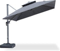 PURPLE LEAF 10 Feet Patio Cantilever Umbrella Outdoor Double Top Large Offset Hanging 360° Rotation Square Umbrella for Garden Deck Pool Backyard Cast Slate