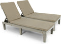 YITAHOME Chaise Lounge Chairs for Outside with Cushion & Adjustable Backrest, Sturdy Loungers for Patio Poolside, Easy Assembly & Waterproof & Lightweight with 265lbs Weight Capacity, Set of 2, Taupe