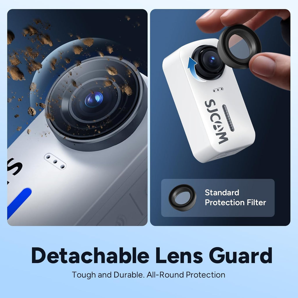 SJCAM C110+ 4K Mini Body Camera with 6-Axis Gyro Stabilizer,170° Wide Angle Magnetic POV Wearable Action Cam, 30M Waterproof, 64GB Card, Hands-Free Recording for Helmet, Motorcycle & Vlogging