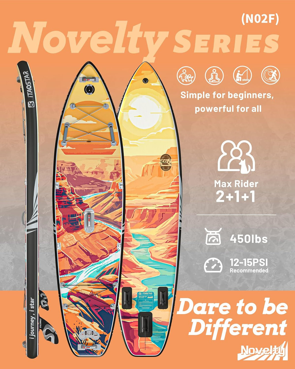 iTAOSTAR Novelty 11'6" x 35" Extra Wide SUP for Enhanced Stability - Inflatable Stand Up Paddle Board - Premium Paddle Board Kit for Adults & Youth - All Skill Levels - Includes SUP Accessories