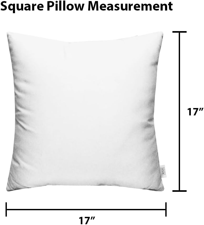 RSH DECOR: Sunbrella Square Throw Pillows Set of 4 | 17" x 17" | Water and Fade-Resistant Performance Fabric | Outdoor Pillow Covers with Down-Alternative Inserts | Astoria Sunset