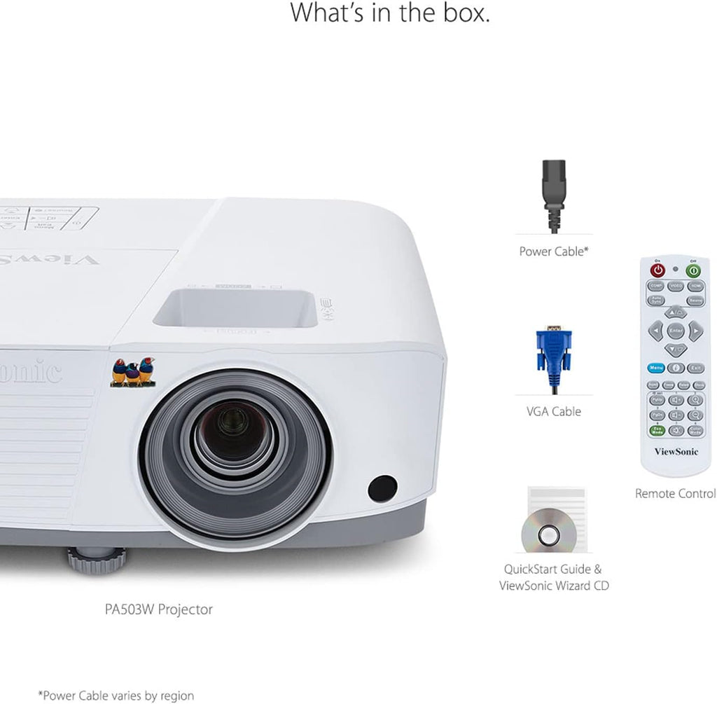 ViewSonic PA503W 3600 Lumens WXGA HDMI Projector (Renewed)