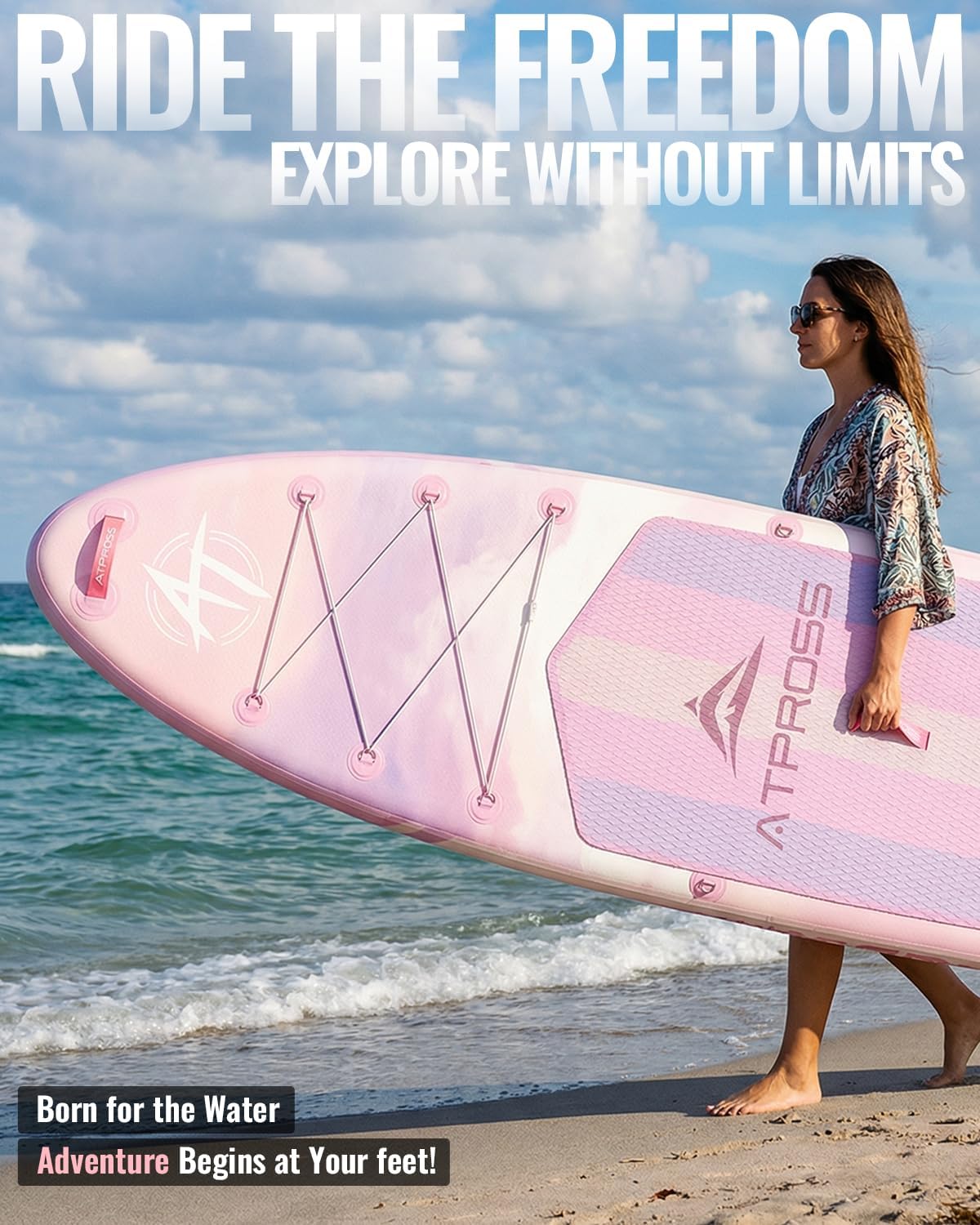 11'6"x35" Inflatable Paddle Board, 450lbs Extra Wide Stand Up Paddleboard for Adults with Premium SUP Accessories Kit & Backpack, Blow Up Kayak Non-Slip Stable Deck Boat for Yoga Fishing Surf