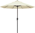 California Umbrella 9' Rd Sunbrella Aluminum Patio Umbrella, Crank Lift, Auto Tilt, Bronze Pole, Canvas