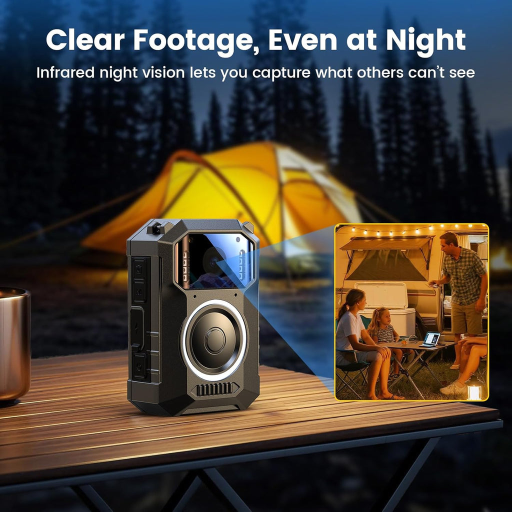 BOBLOV M11 Police Body Camera: 3.2K Body Camera with Big Button, 10Hrs HD Video Record, 8 IR Night Vision, Compatible with Windows & Mac, Wearable Body Cam for Law Enforcement & Personal Use