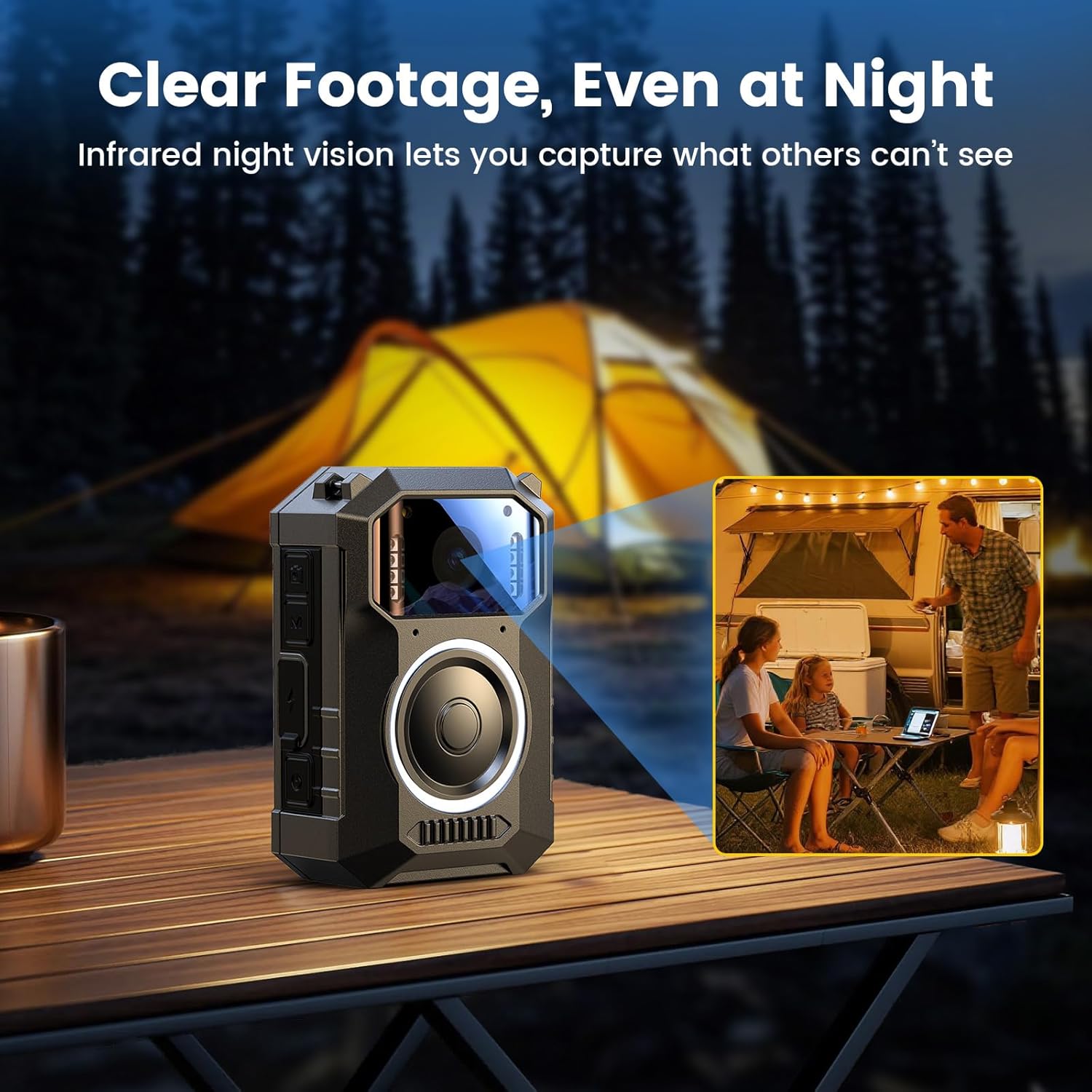 BOBLOV M11 Police Body Camera: 3.2K Body Camera with Big Button, 10Hrs HD Video Record, 8 IR Night Vision, Compatible with Windows & Mac, Wearable Body Cam for Law Enforcement & Personal Use