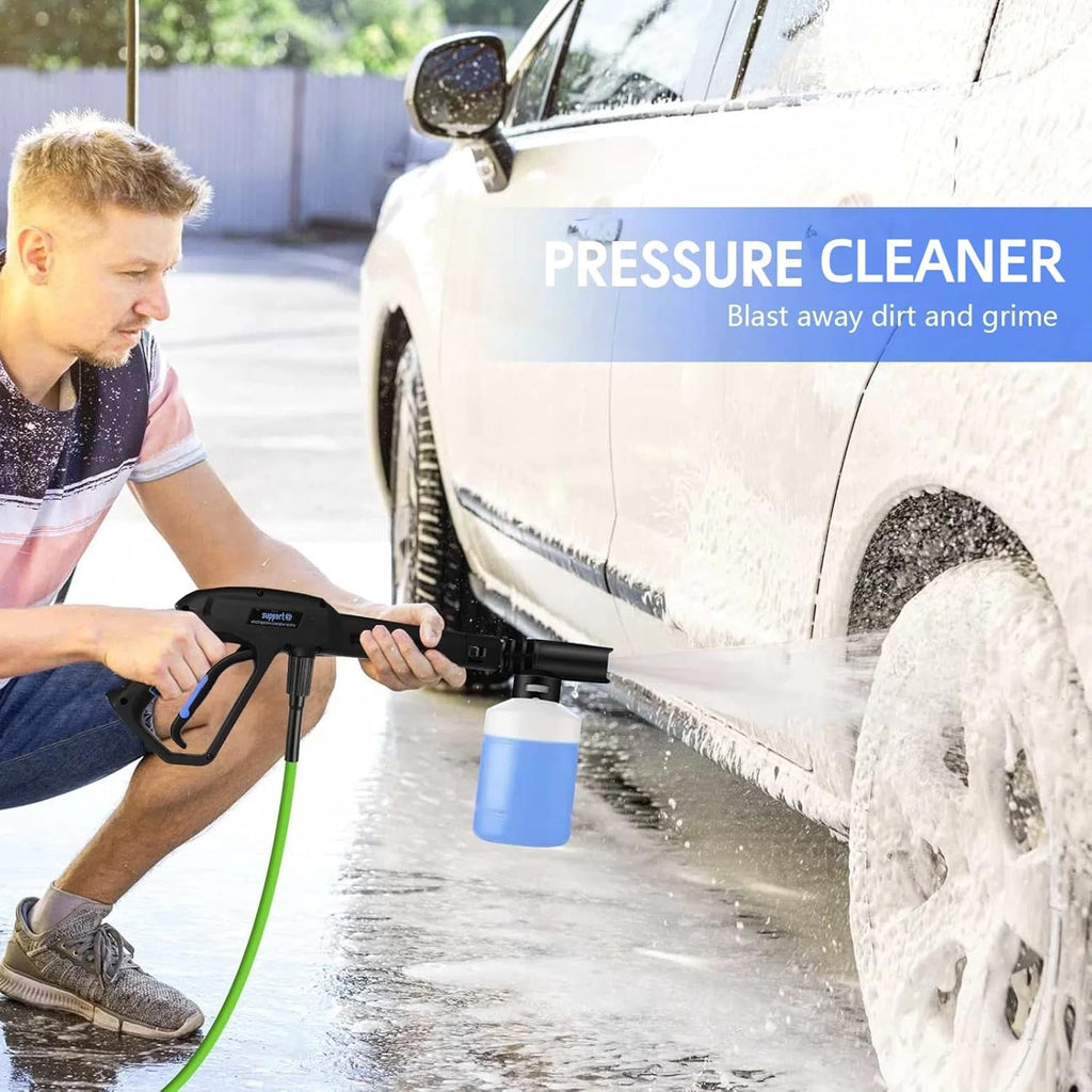 Pressure Cleaner 5000PSI High Power Cleaners with 33ft Pressure Hose, 4 Nozzles and Foam Cannon, for Home, Cars, Fences, Patio (Light Green)