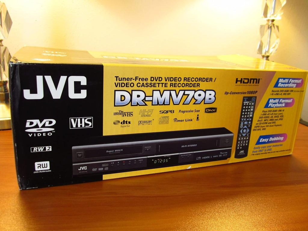 JVC DRMV79B Tunerless 1080p Upconverting DVD Recorder VCR Combo (Renewed)