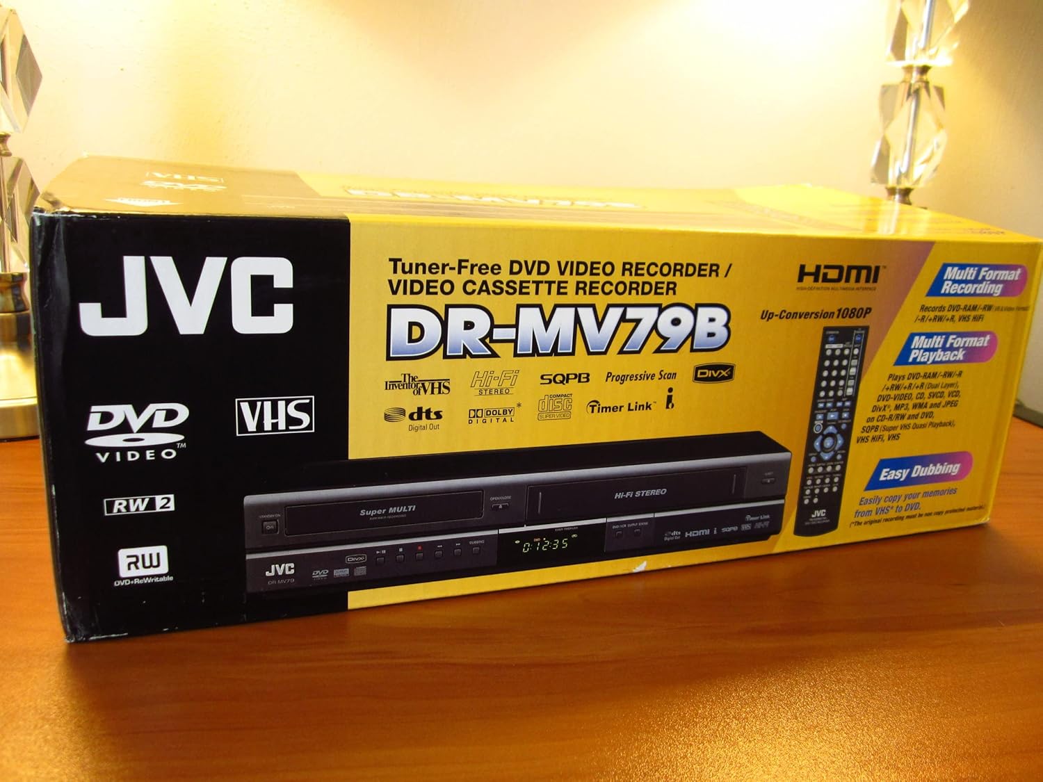 JVC DRMV79B Tunerless 1080p Upconverting DVD Recorder VCR Combo (Renewed)