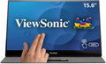 ViewSonic TD1655 15.6" 1080p IPS Touch Portable Monitor, 2 Way 60W USB C, Dual Speakers, Built in Stand with Cover (Renewed)