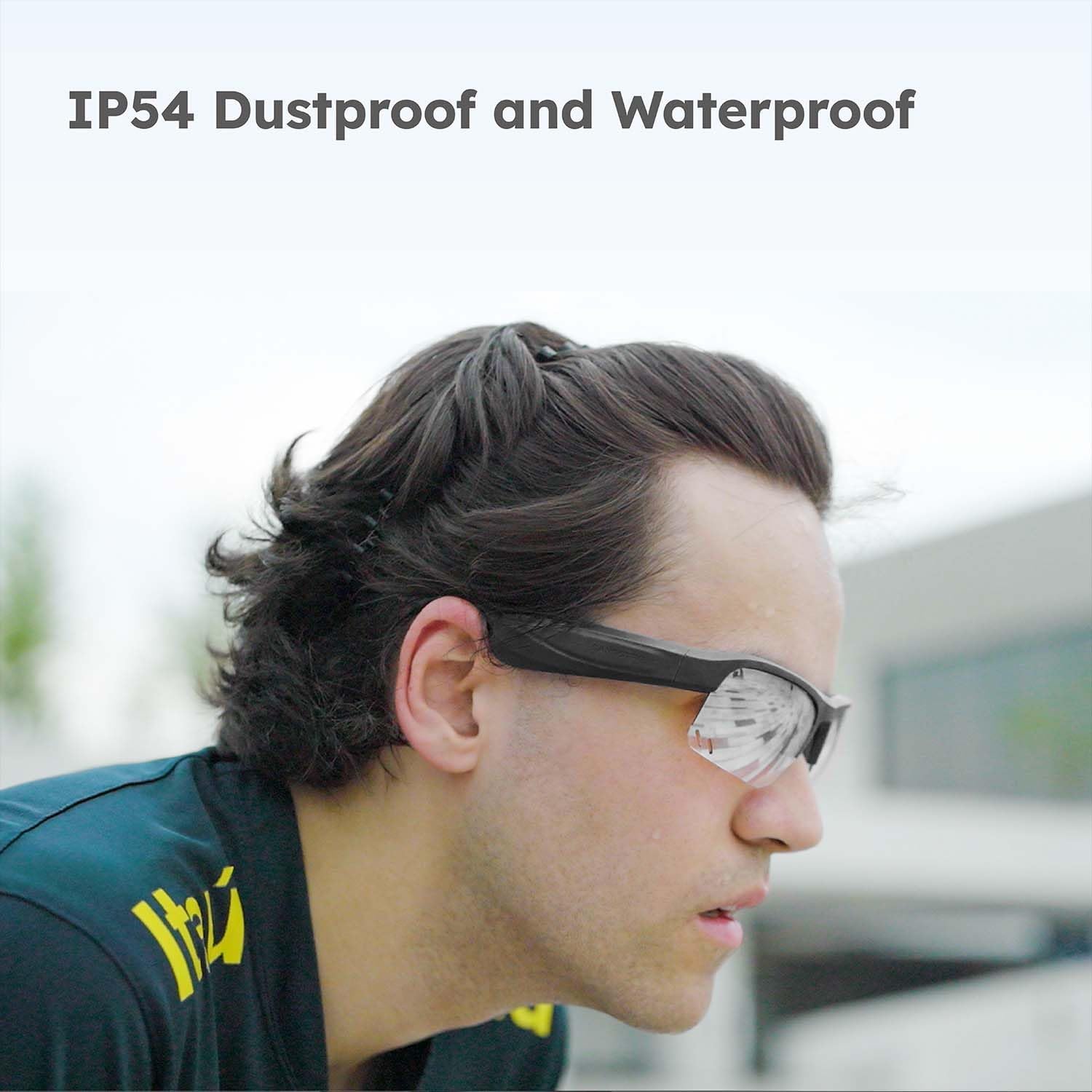 Sports Audio Sunglasses, Smart Bluetooth Glasses for Cycling, Running and Hiking. Black Frame & Transition AR Purple.