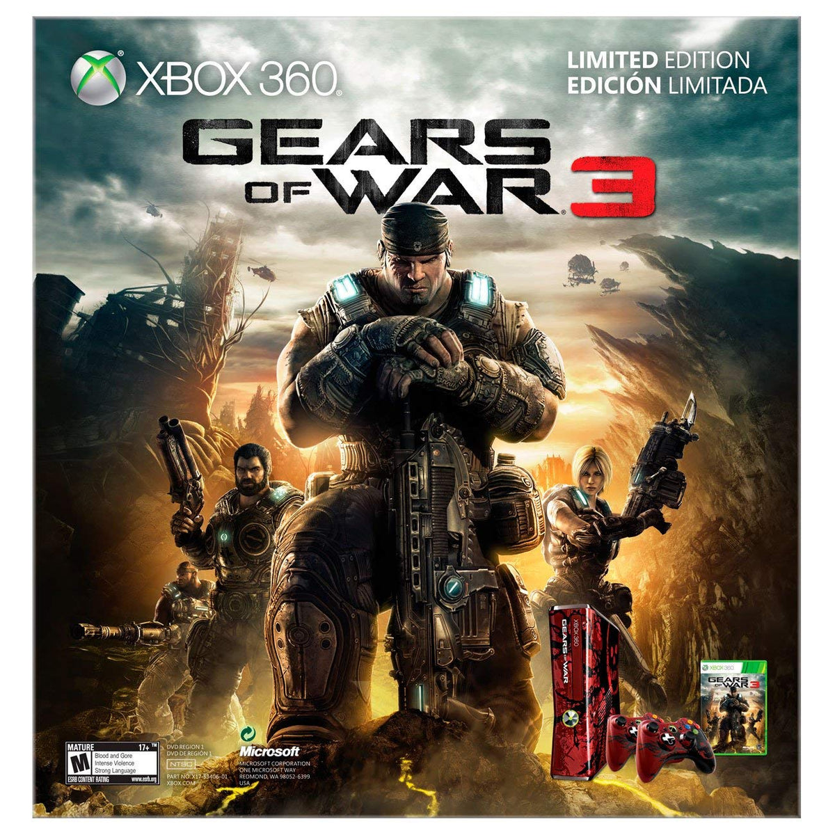Xbox 360 Gears of War 3 Limited Edition Console Bundle (Renewed)