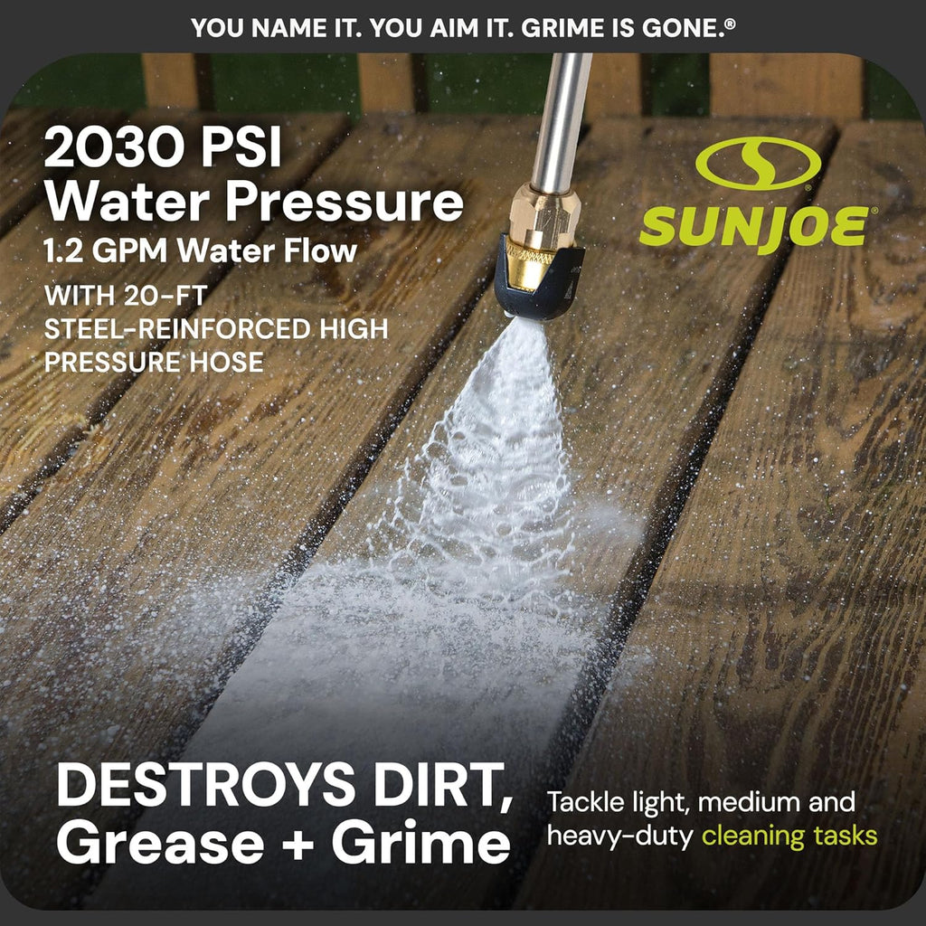 Sun Joe Pressure Washer, Electric Power Washer, Heavy-Duty 2500 Max PSI (2030 PSI PWMA Rated)-Portable Cleaning & Washing Machine System, Patios & Sidewalks, SPX3000