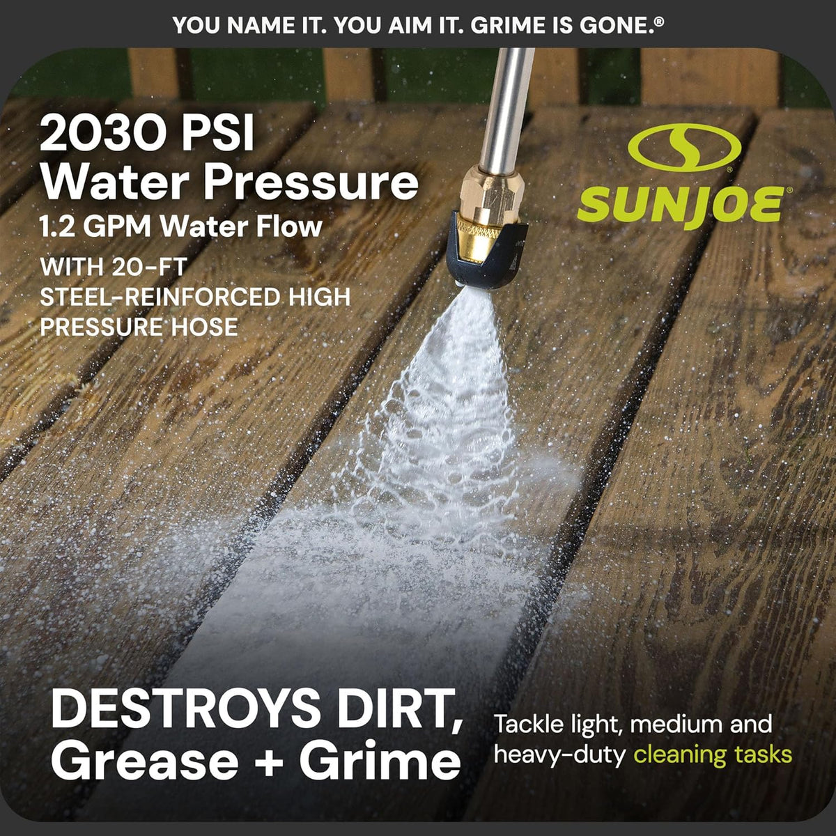 Sun Joe Pressure Washer, Electric Power Washer, Heavy-Duty 2500 Max PSI (2030 PSI PWMA Rated)-Portable Cleaning & Washing Machine System, Patios & Sidewalks, SPX3000
