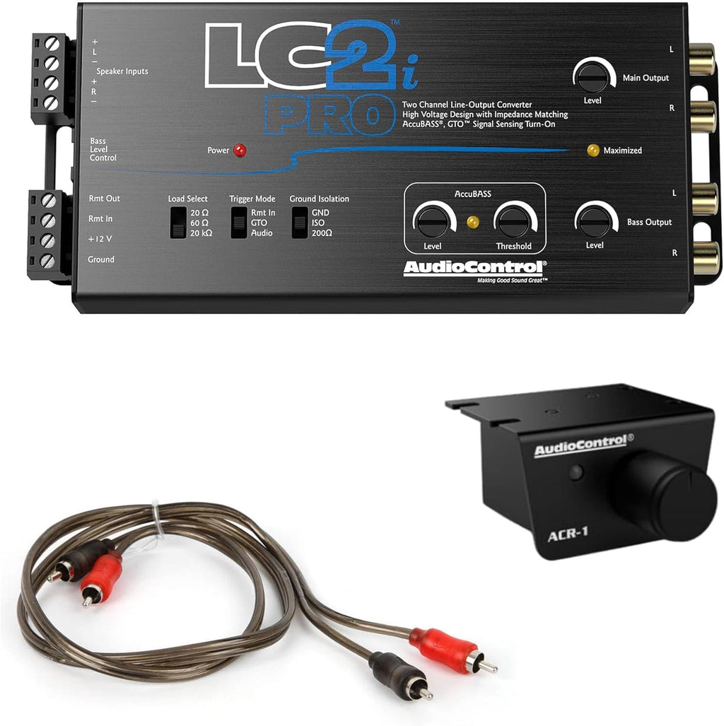 AccuBASS 2-Ch Line Out Converter Kit - LC2iPro Processor and 17ft Oxygen Free RCA Cable