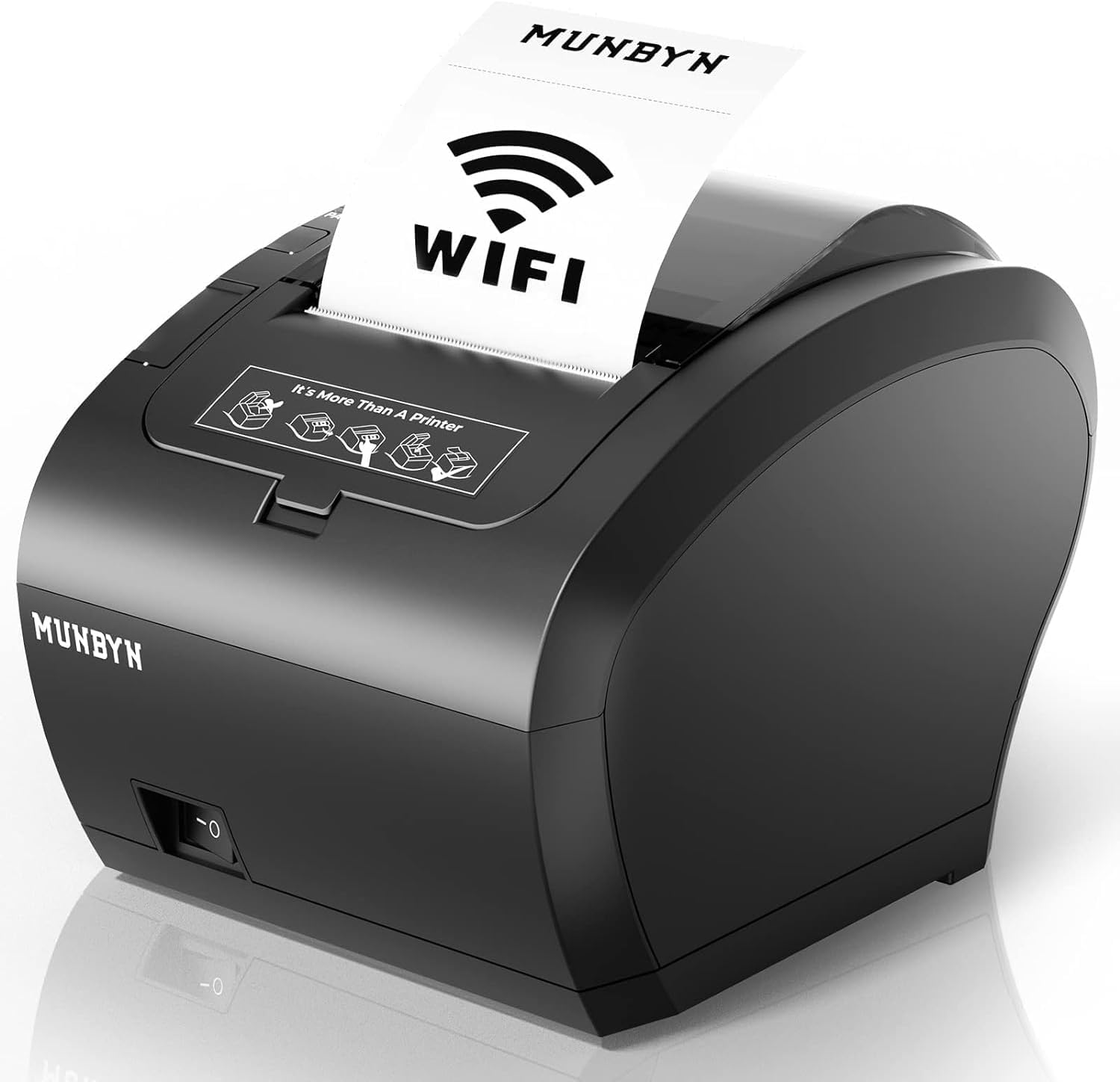 MUNBYN WiFi Receipt Printer with USB Port, 80mm WiFi POS Printer Works with Mac Windows Chromebook Linux Cash Drawer, No Support for Square, Zettle, Shopify, Kyte, Bluetooth or 5G Wi-Fi