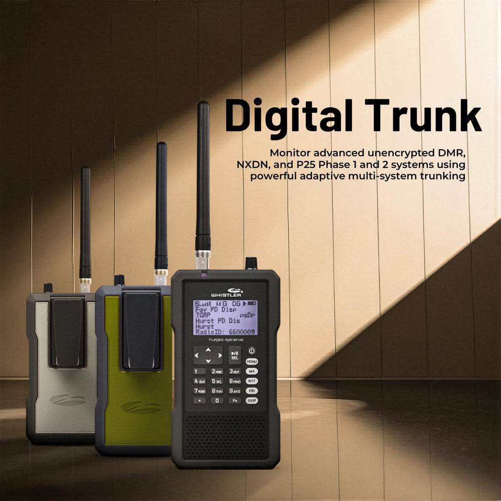 Whistler TRX-1 Handheld Digital Police Scanner Radio – Portable Scanner with EZ Scan, APCO P25 Phase I & II, DMR, NXDN, and USA/Canada Database – Black