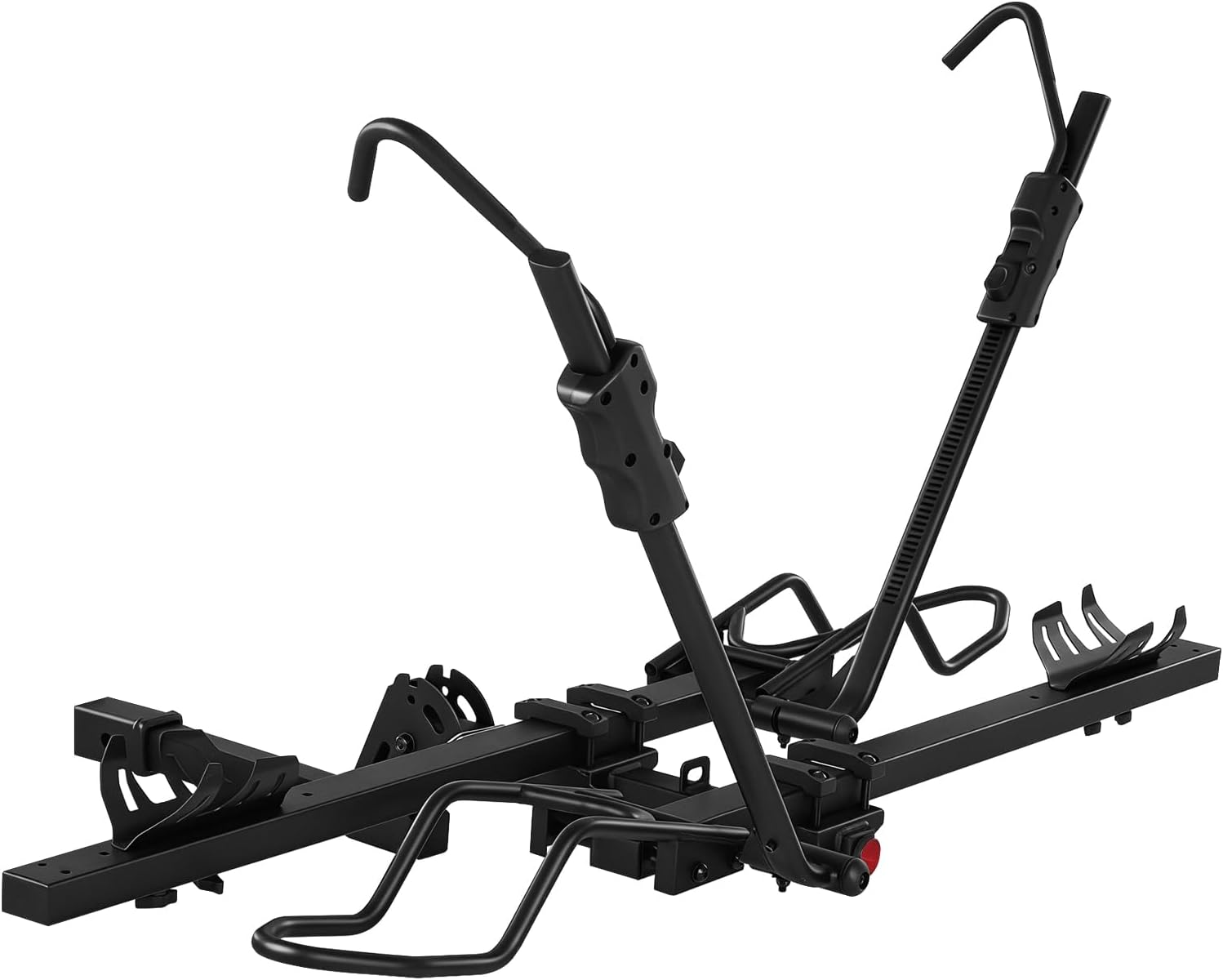 MEEVIZ Ebike Rack for Tow Hitch 2 Bike - 200 Lbs Capacity Heavy Duty Hitch Bike Rack, Smart Tilting Foldable Platform Bicycle Car Racks with 2" Receiver for SUV, Truck, Trailer, Fits Max 5" Fat Tire