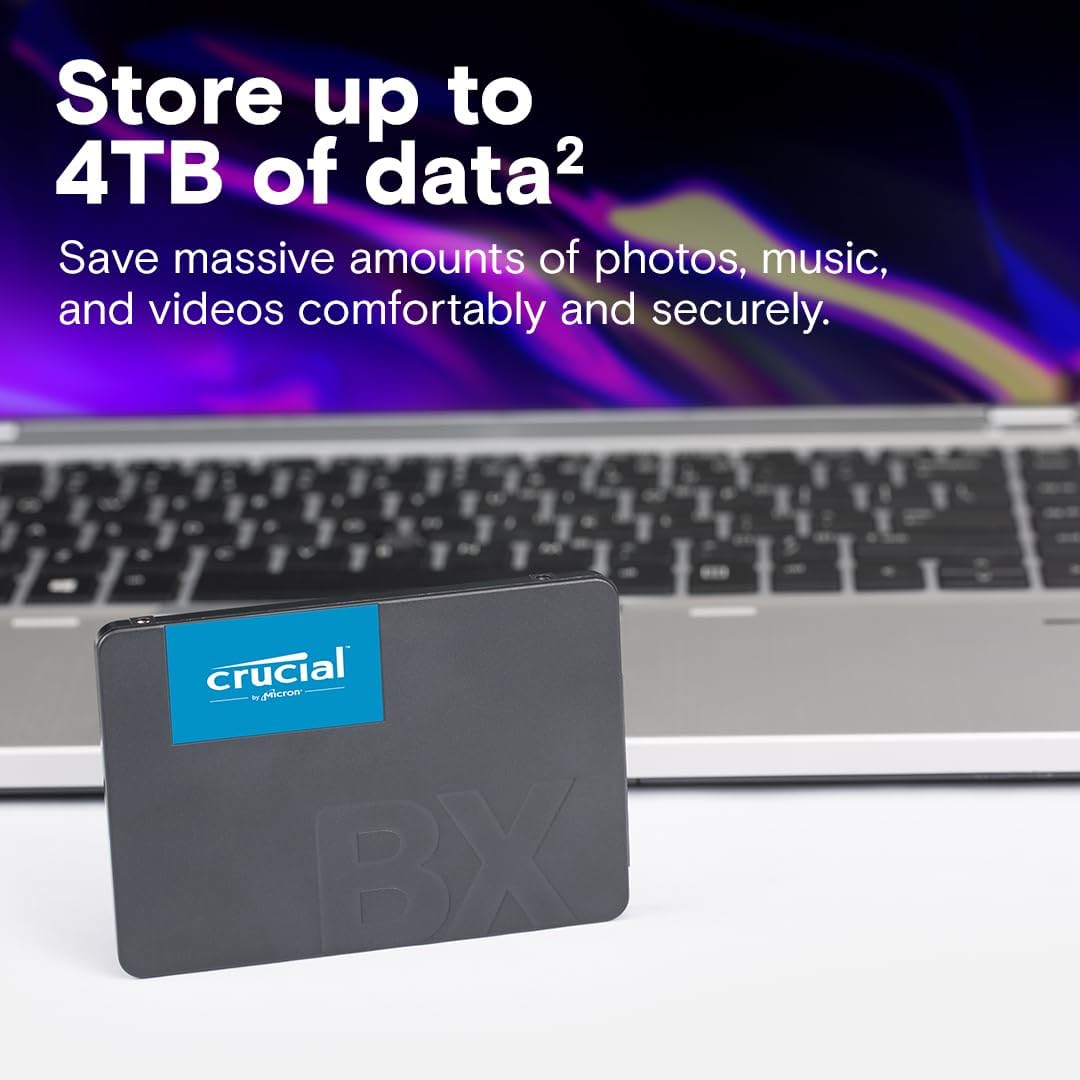 Crucial BX500 1TB 3D NAND SATA 2.5-Inch Internal SSD, up to 540MB/s - CT1000BX500SSD1, Solid State Drive