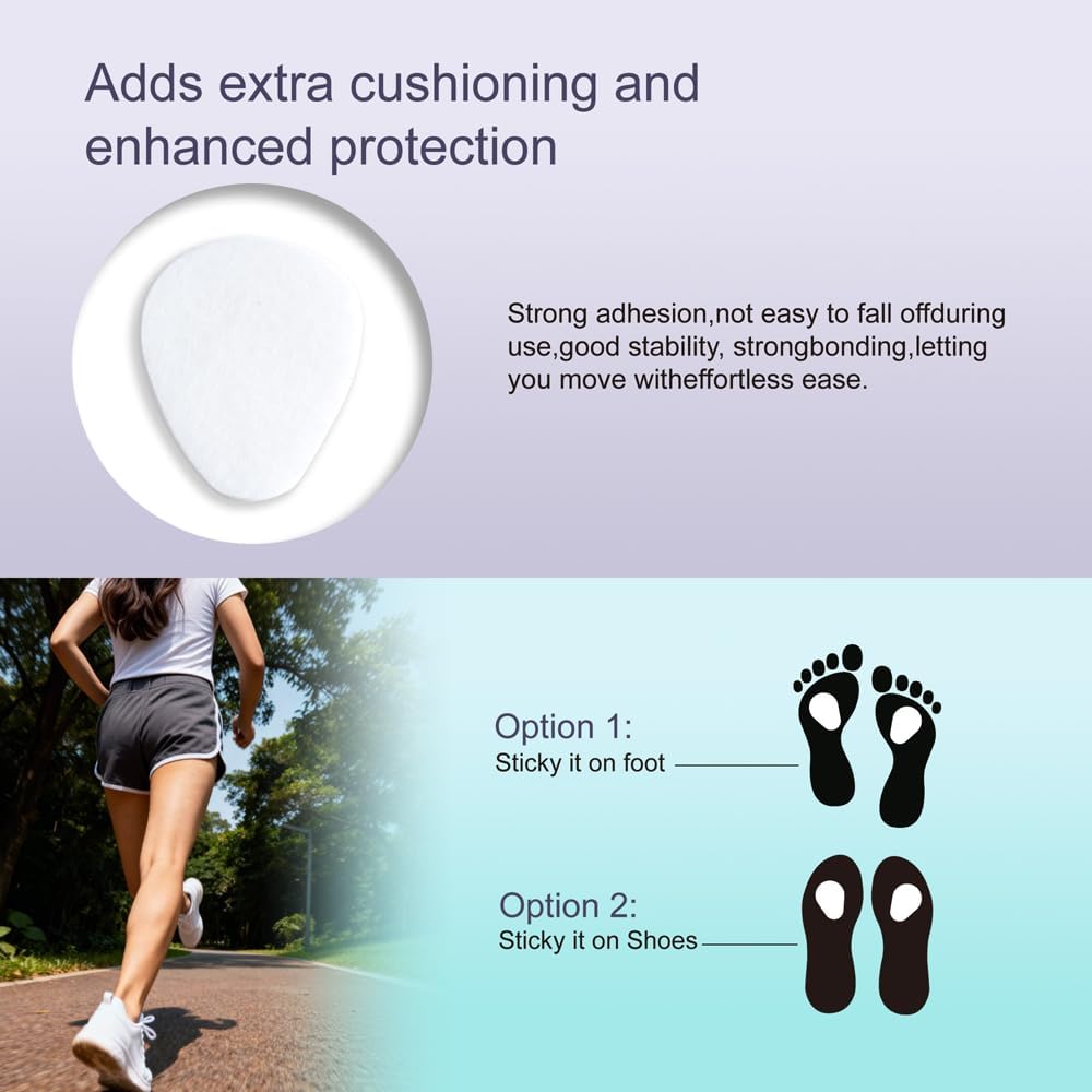 Metatarsal Pads for Women or Men, Self-Adhesive Comfort Ball of Foot Cushions, Felt Pads,White, 10 Pack (10)