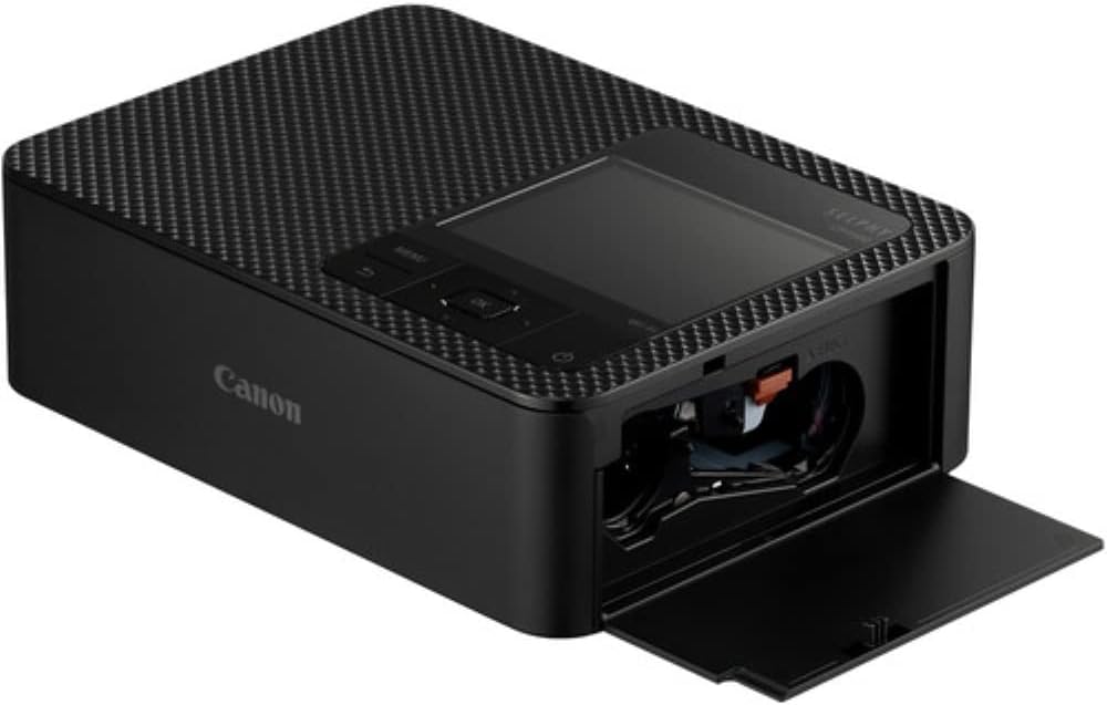 Canon SELPHY CP1500 Compact Photo Printer | Black with 2 x KP-108IN Color Ink and Paper Set (3 Items)