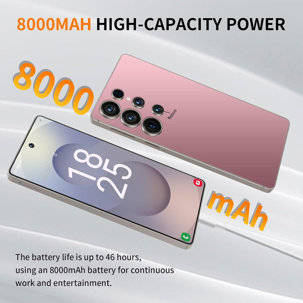 I25U 5G Unlocked Phones,6.9" HD,8000mAh Battery,Android 15.0 Smartphone,8+256GB,72+108MP Camera,Built-in Stylus Pen,5G Dual SIM Cards/Face Unlock/Fingerprint Unlock/GPS.(Gold)