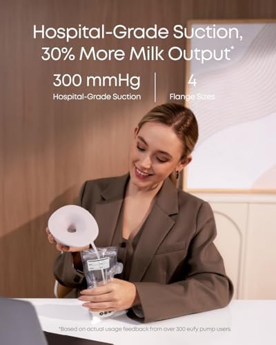 eufy Heated Wearable Breast Pump S1 with Milk Storage Bag, Hands-Free Breast Pump with Industry-Leading HeatFlow™ Tech, App-Controlled OptiRhythm™, Hospital-Grade Suction, Leakproof and Ultra-Quiet