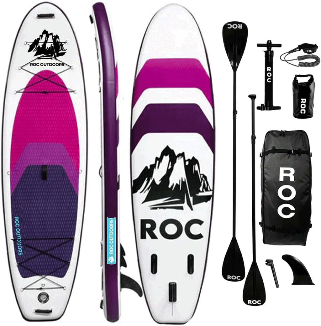 Roc Inflatable Stand Up Paddle Board 10' 6" with Premium SUP Paddle Board Accessories, Wide Stable Design, Non-Slip Comfort Deck for Youth & Adults