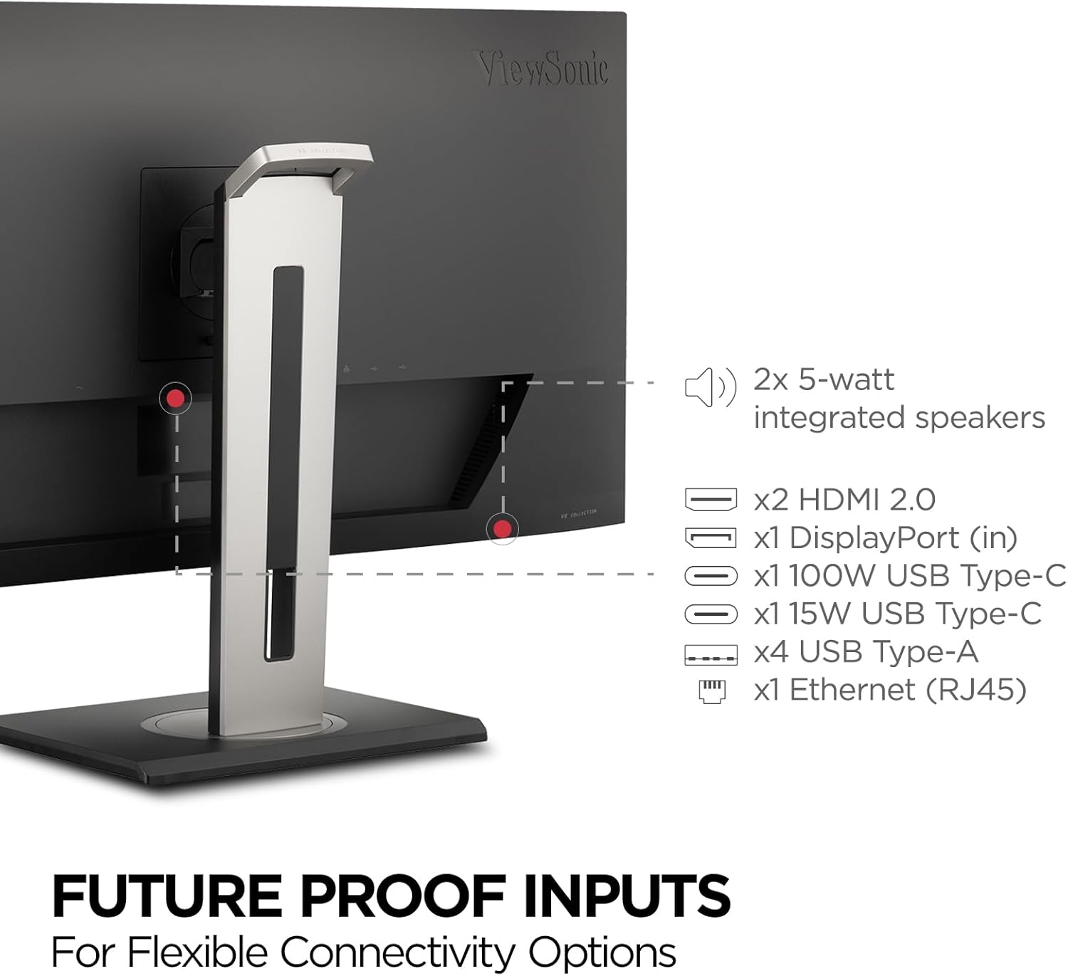 ViewSonic VG3456A 34 Inch 21:9 Ultrawide QHD 1440p IPS Monitor with Ergonomic Design, 100W USB C, Docking Built-in, Gigabit Ethernet RJ54 for Home and Office