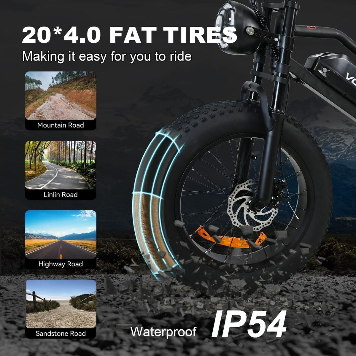 Electric Bike for Adults, 1500W Peak Motor 28 MPH 50Miles Fat Tire Ebike with 48V Removable Battery 20"x4.0" Electric Dirt Bike Hydraulic Suspension and 7-Speed,All-Terrain Unisex ebikes
