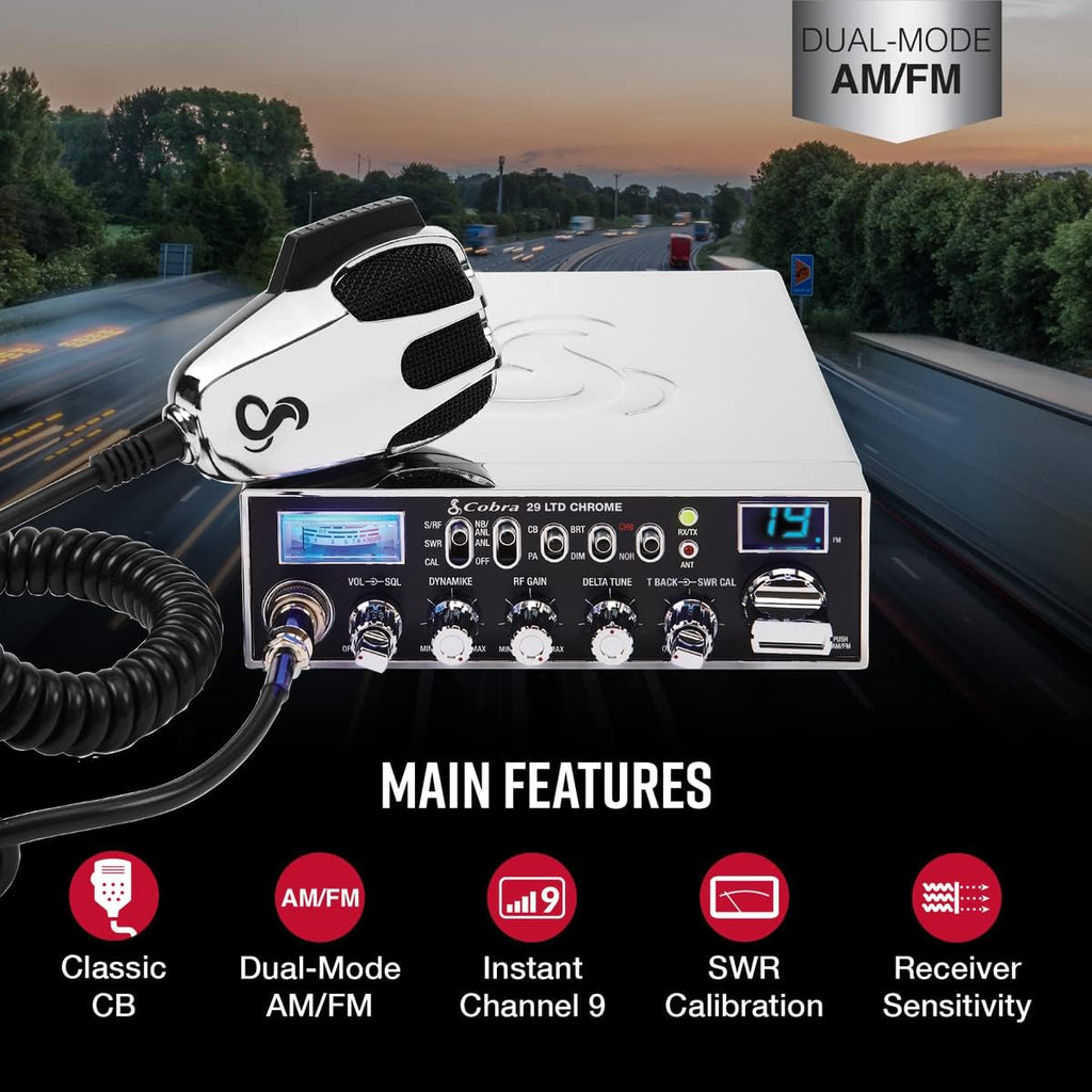 Cobra 29 LTD Professional CB Radio - 4-watt AM/FM CB emergency Radio with Full 40 Channels