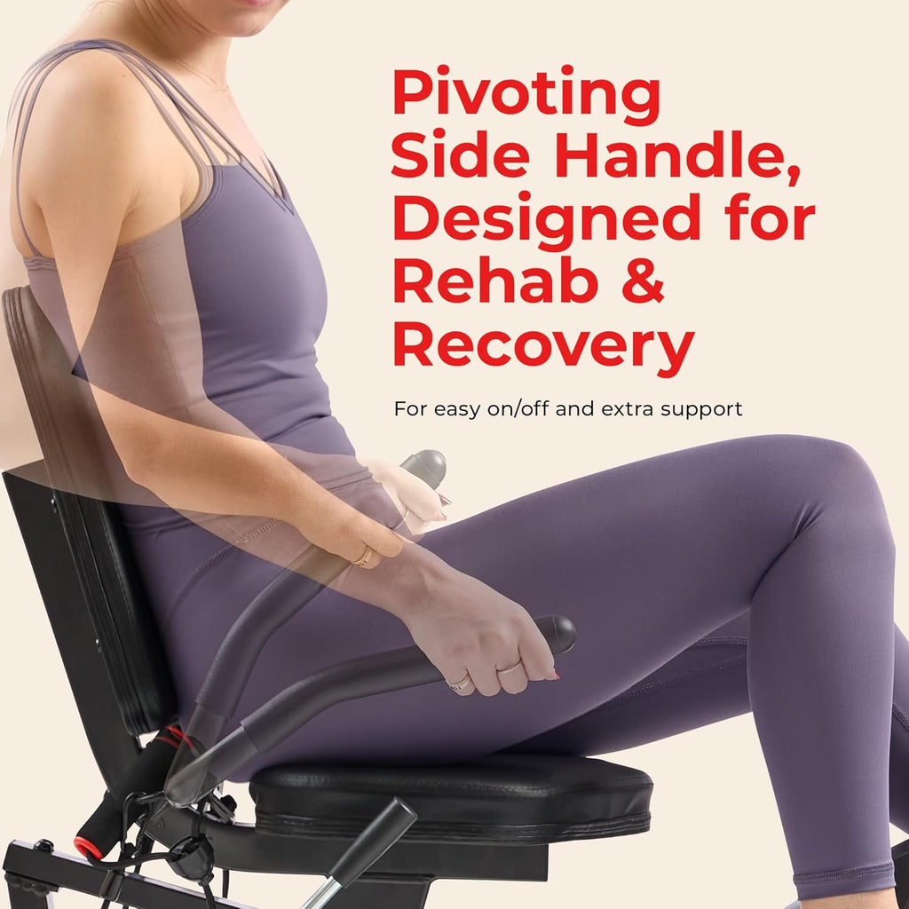 Sunny Health & Fitness Smart Recumbent Bike, Wide Cushioned Seat & Back, Indoor Cycling Machine for Adult/Seniors Home Exercise, Free SunnyFit App Connection
