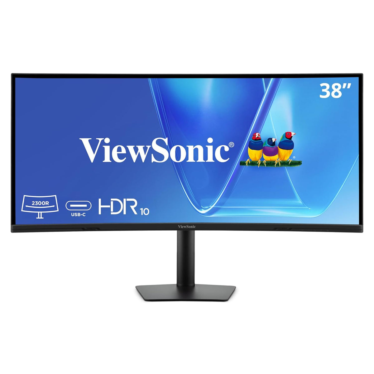 ViewSonic VG3820C 38 Inch 1600p Ultrawide Curved Monitor, IPS Display with 96W USB-C and KVM Switch for Productive Multi-Tasking, Advanced Ergonomics, HDMI, and DisplayPort Inputs