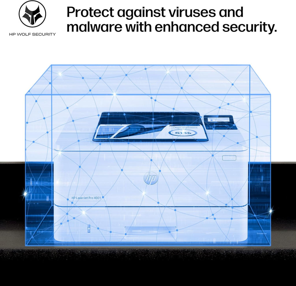 HP LaserJet Pro 4001dn Black & White Printer, Print, Fast speeds, Easy Setup, Mobile Printing, Advanced Security, Best-for-Small Teams, Ethernet/USB only