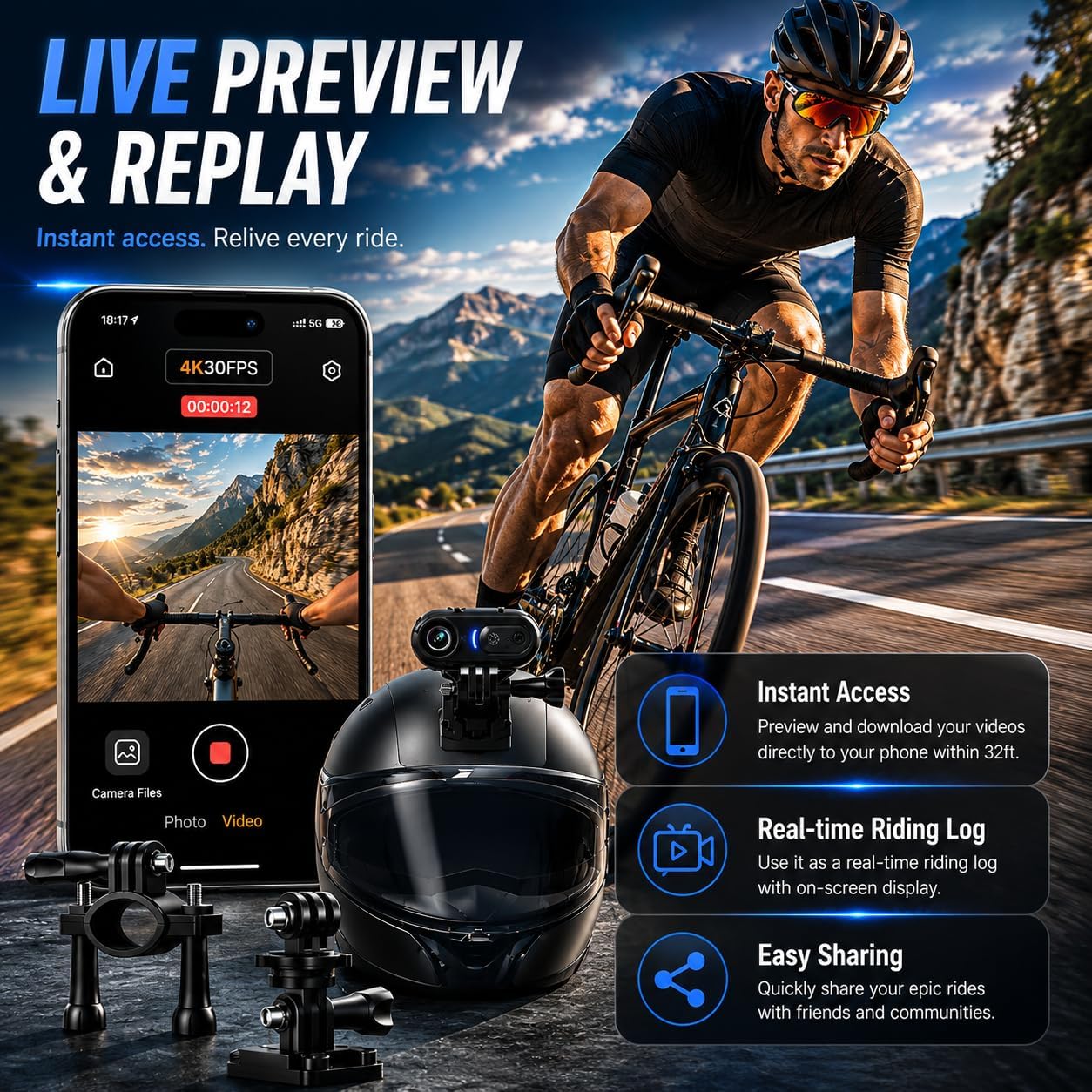 4K Mini Wearable Body Camera - 128GB Magnetic Thumb-Size Action Cam, 6-Axis Stabilization, Audio/Video Recording, Hands-Free POV for Vloggers, Hikers, Workers, Cycling, Travel & Daily Use