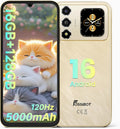 FOSSIBOT S7 Android 16 CellPhones, 16GB+128GB+2TB Unlocked Phone, 6.9" FHD Display 120Hz Dual-Screen Smartphones, 5000mAh Battery 4G Dual Sim Mobile Phone, Gemini Al/GPS/Face ID (2026 Gold)
