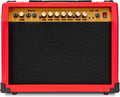 LyxPro 40 Watt Electric Guitar Amplifier | Combo Solid State Studio Amp with 8” 4-Ohm Speaker, Custom EQ Controls, Drive, Delay, ¼” Passive/Active/Microphone Inputs, Aux In & Headphone Jack - Red
